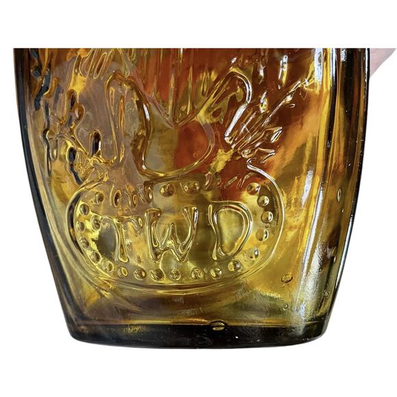 Franklin TWD Glass Bottle VTG Amber Embossed Eagle and Ship 8.75" Bicentennial - Picture 5 of 14